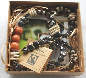 Kazuri Beads FairTrade Necklace & Bracelet Multicolour Handmade Kenya - BNIB - Picture 1 of 4
