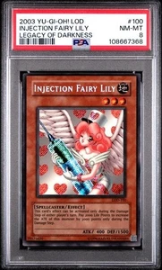 PSA 8 Injection Fairy Lily LOD-100 Secret Rare 1st Edition Yugioh Card - Picture 1 of 2