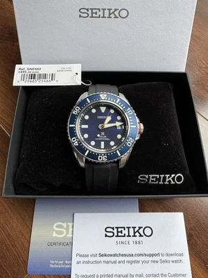 Seiko SNE593 Prospex Solar Diver's 200m Men's Blue Diver Watch 39mm RARE!! - Image 1 of 4