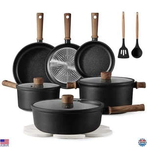 Nonstick Induction Cookware Set 16pcs, PFOS & PFOA Free Pots and Pans - Picture 1 of 7