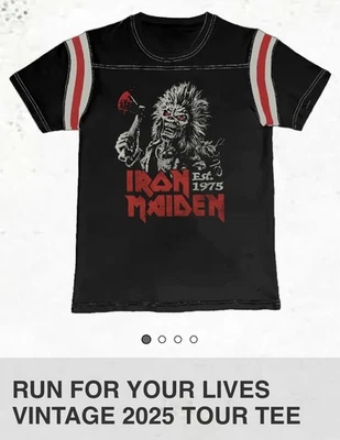 Iron Maiden Run For Your Lives 复古衬衫巡回赛 2025 3XL 已售完 — 第 1/4 张图片