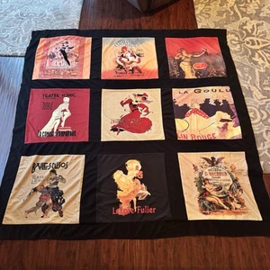 Vintage Art Nouveau Shower Curtain Multi 72 x 69 Sexy Unique EUC - Picture 1 of 10