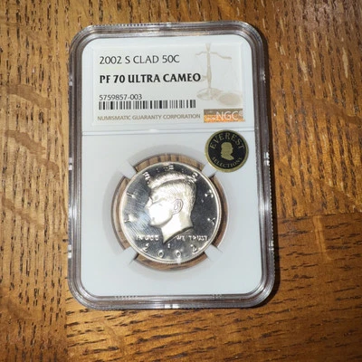 2002-S CLAD KENNEDY HALF DOLLAR  NGC PF70 ULTRA CAMEO ECC CERTIFIED   - Image 1 of 2