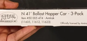 Atlas N 50005474 Ballast Hopper Car Set 3 Pack Amtrak N41 - Picture 1 of 10