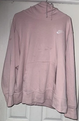 Nike Hoodie Sweatshirt Womens 3X Pink Pullover Small Swoosh Kangaroo Pocket - Image 1 of 3