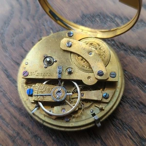 Antique English Fusee Pocket Watch Movement, Ticking (BN17) - Picture 1 of 7