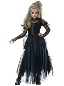 Dunkle Prinzessin Royal Gothic Mittelalter Halloween Märchen Kinder Mädchen Kostüm - Bild 1 von 1