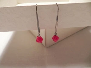 CREAZIONI - Orecchini in argento con swarovski rosso - fatti a mano - BIJOUX - Foto 1 di 1
