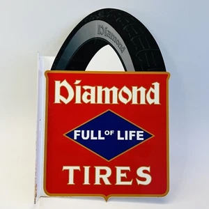 Diamond Tires "Full of Life" doppelseitiges Porzellan Werbeschild 18"x12" - Bild 1 von 7