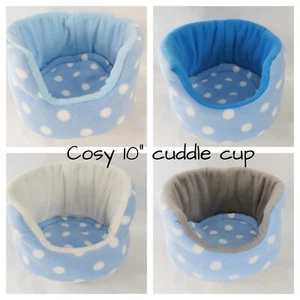 **SOFT AND COSY**10"  **GUINEA PIG BED **FLEECE  CUDDLE CUP, SNUG - Picture 1 of 9