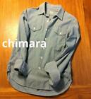 Chimala Denim Shirt Chambray Work Western Dungarees XXXS W44cm/L57cm JAPAN