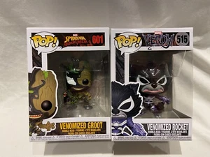 Funko Pop Marvel - Venomized Lot Of 2 Groot 601 Rocket 515 Guardian - Picture 1 of 8