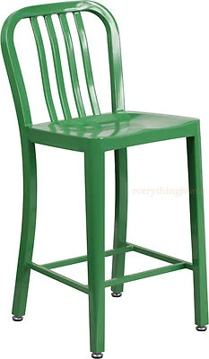 Taburete de mostrador estilo 'azul marino' verde Mid-Century silla de patio para café comercial al aire libre Foto 1 de 4