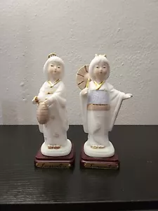 Laurenti Tate / statuine donna orientale design italiano vintage su base legno - Foto 1 di 14