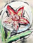 Modernist abstract gouache painting flower