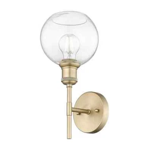 Golden Lighting Axel 1-Light Brushed Champagne Bronze and Clear Glass Wall Sconc - Picture 1 of 8