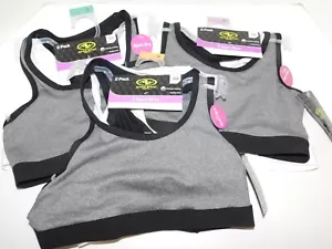 GIRLS Sports Bras 32 TWO Gray & White - Picture 1 of 9