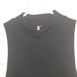 Vestido Free People Negro Acanalado Sin Mangas Talla S/P Nuevo con Etiquetas Pieza Central Versátil - Imagen 1 de 7