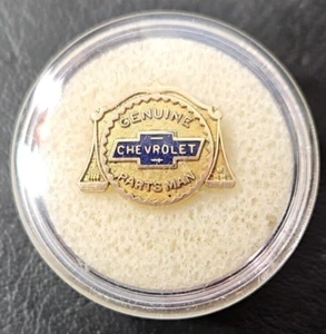 Genuine Chevrolet Parts Man Gold Tone Pinback - Nice! - Picture 1 of 3