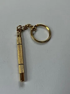Goldtone Thin Round Screw Off Eyeglass Screwdriver Ring Clip Key Chain Backpack - Picture 1 of 7