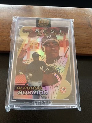 ALFONSO SORIANO AUTO 1/1 2021 TOPPS ARCHIVES SIGNATURE BOWMAN BEST BET DIE CUT - Image 1 of 2
