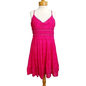 NSR Provance Vestido Nuevo con etiquetas Magenta Crochet Floral Elastizado Encaje Correa de Espagueti XL - Imagen 1 de 6