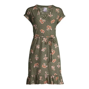 New with Tags No Boundaries Green Floral Juniors Dress Large 11-13 - Picture 1 of 6