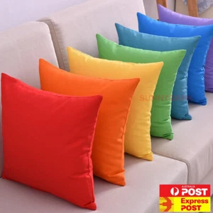 Plain Solid Colour Cushion Cover 100% Cotton Covers Canvas Throw Pillow Case - Picture 1 of 39