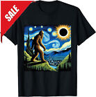 Bigfoot Total Solar Eclipse 2024 Van Gogh Starry Night Unisex T-Shirt