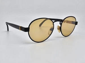 Persol Moschino MC433 95 Black Gold Frame Gold Mirror Flat Lens Sunglasses 49mm - Picture 1 of 13