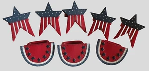 NAPKIN RINGS Three (3) Watermelon Shape, Five (5) Star Shape - Picture 1 of 4