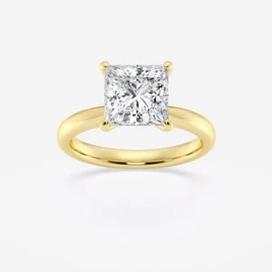 2 ctw princess Lab Grown Diamond Solitaire Engagement Ring GIA - Picture 1 of 10