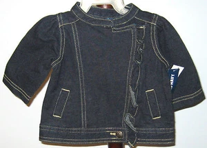 Nueva Chaqueta Vieja Marina Niñas Talla 0-3 Meses Denim Azul Mangas Largas - Imagen 1 de 2