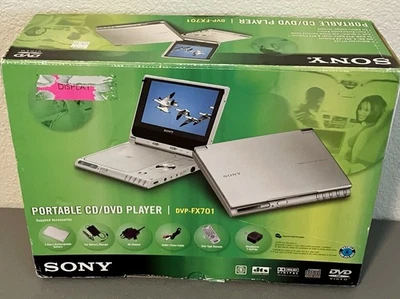 Sony DVP-FX701 7-Inch Portable CD/DVD Player w/Remote, Power READ - Image 1 of 4