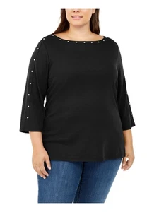 RACHEL RACHEL ROY Womens Black Pocketed 3/4 Sleeve V Neck Hi-Lo Sweater M - Picture 1 of 6