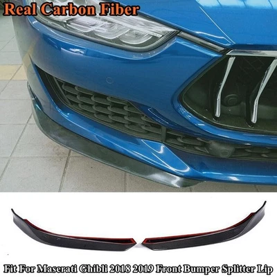 Kit de carrocería divisor de parachoques delantero de carbono real apto para Maserati Ghibli 2018 2019 Foto 1 de 4