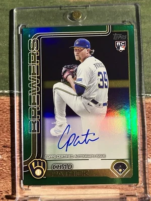 2025 Topps Update - Chad Patrick (RC) - Real Ones Green Foil Autograph (96/99) - Image 1 of 4
