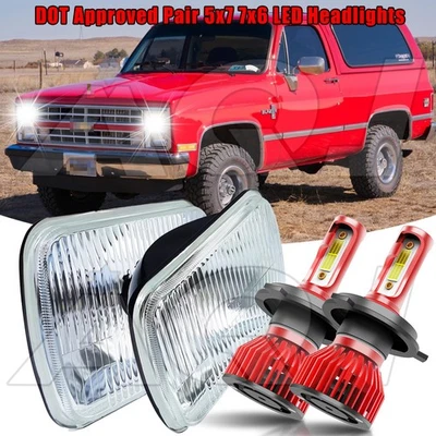 For Chevrolet K5 Blazer 1979-1986 Pair 7x6 5x7 Headlights High Low Beam DRL - Imagem 1 de 4