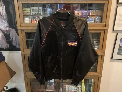 Chaqueta De Colección Años 90 SHOWBOAT Casino Las Vegas Cremallera Completa M.A.P Negra Satinada Talla L - Genial Foto 1 de 4