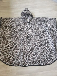 Chico's Women's Leopard Print Packable Rain Coat Hooded Poncho O/S  - Picture 1 of 8