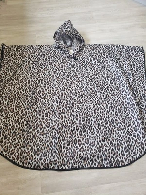 Chico's Women's Leopard Print Packable Rain Coat Hooded Poncho O/S  - Image 1 of 4