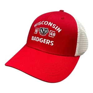 Truckermütze Wisconsin Badgers verstellbar Druckknopflasche rot NCAA fesselnd NEU - Bild 1 von 13