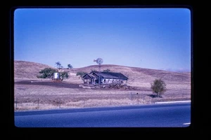 Kodachrome 35mm Color Slide of Rural Farmhouse with Windmill and Hills - Picture 1 of 1