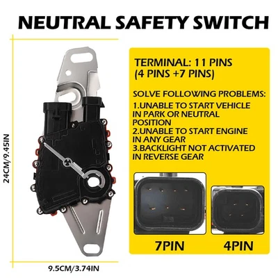 Interruptor de segurança neutro para 24229422 Chevrolet Silverado 1500 2500 1999 2000-2003 - Imagem 1 de 4