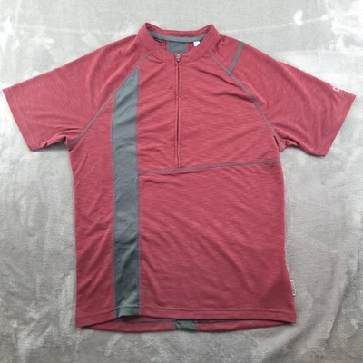 Camiseta deportiva de ciclismo Club Ride para hombre pequeña roja gris 1/4 bolsillos con cremallera top de bicicleta - Imagen 1 de 4