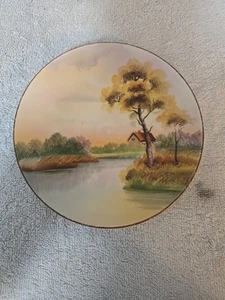 Vintage Noritake Handpainted "Tree by the Water" 7 3/4" Plate Porcelain China - Picture 1 of 5