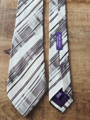 Corbata Ralph Lauren Etiqueta Púrpura Vintage Tejida a Cuadros Cuello Seda Nueva Sin Etiquetas Hecha en Inglaterra Foto 1 de 4