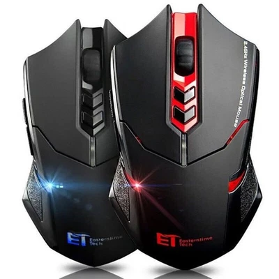 Rechargeable LED 2.4G Wireless Gaming Mouse 2400DPI Optical USB for PC Laptop - Image 1 of 4