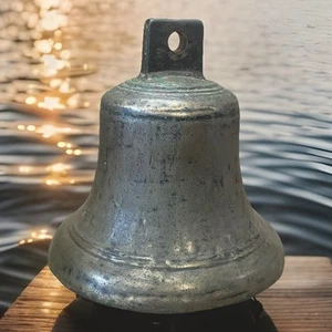 Enorme campana nautica antica in ottone autentica per navi 60 libbre! - Foto 1 di 11