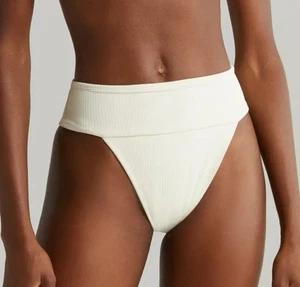 Montce Tamarindo Rib High Waist Buttercream Bikini Bottom Size L - Picture 1 of 11